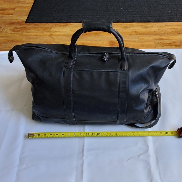 Vintage Coach Black Leather cabin bag